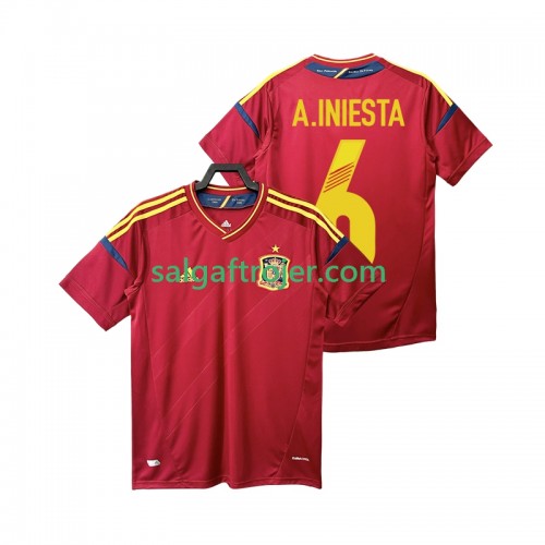 Spanien Andres Iniesta 6 2012 Fodboldtrøjer Retro Hjemmebanesæt Kort ærmer Spanien Andres Iniesta 6 2012 Fodboldtrøjer Retro Hjemmebanesæt Kort ærmer